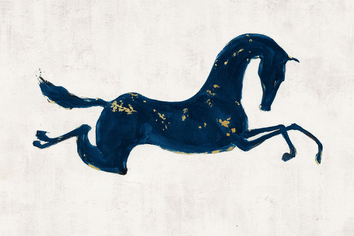 ARBYNART Americana Art | Cobalt Horse in Midair