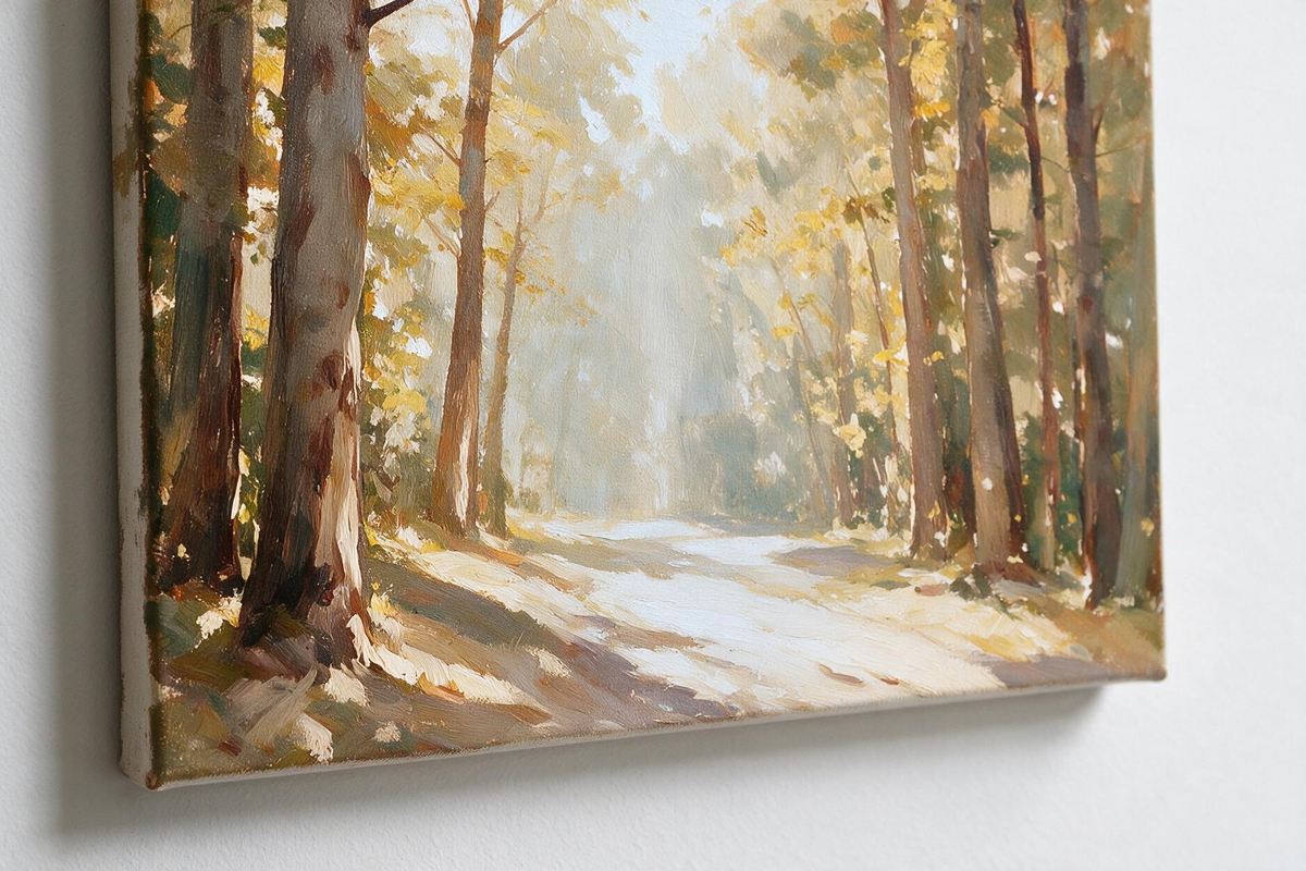 ARBYNART Impressionist Art | Golden Light on a Forest Road