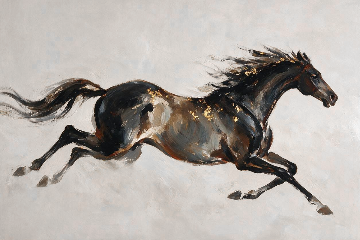ARBYNART Americana Art | Dark Horse at Full Speed