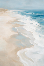 ARBYNART Impressionist Art | Curving Foam on a Pale Beach