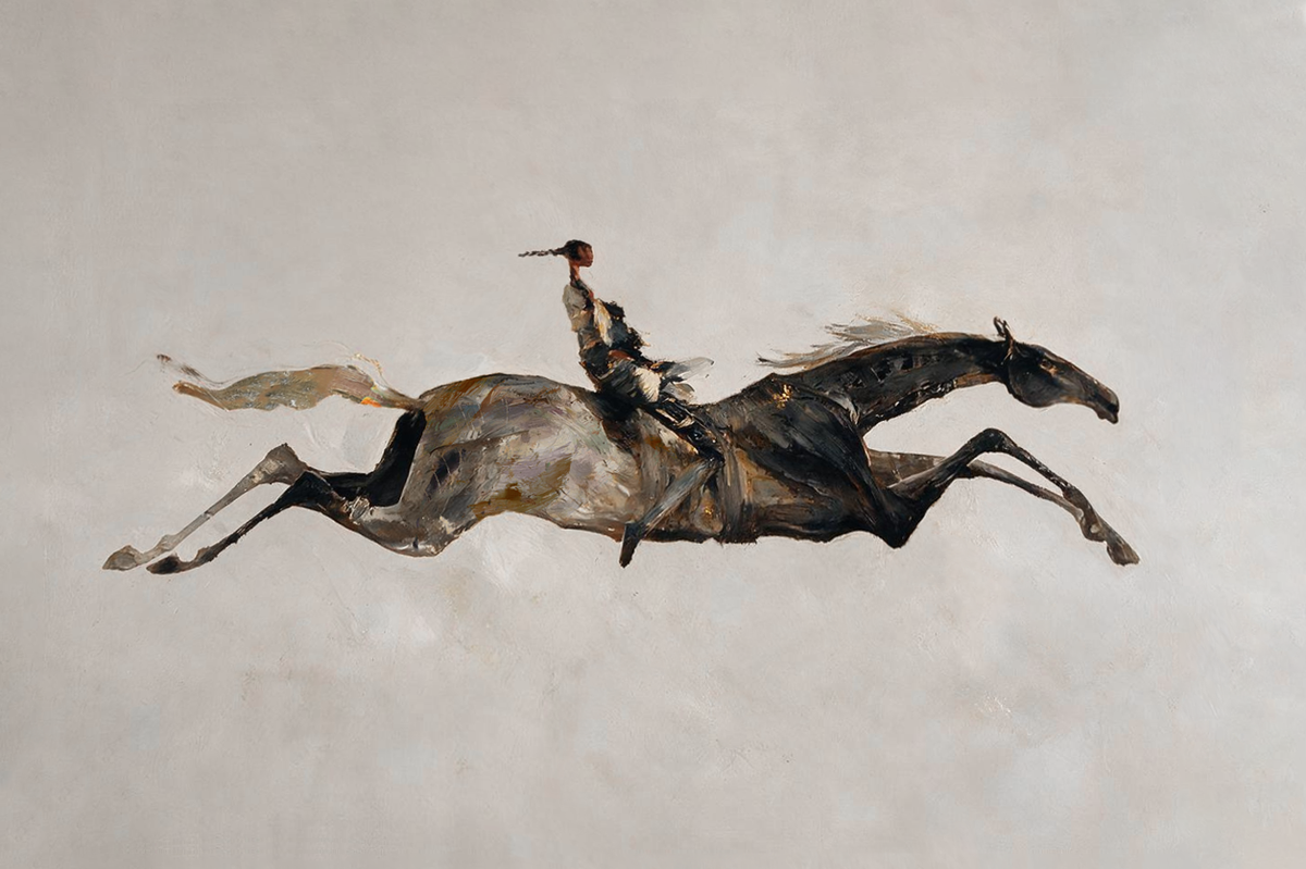ARBYNART Americana Art | Rider on a Leaping Horse