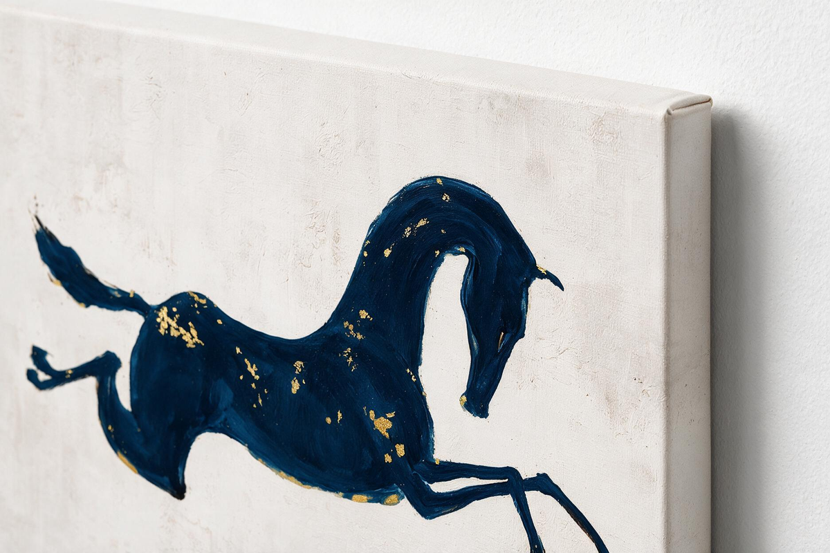 ARBYNART Americana Art | Cobalt Horse in Midair