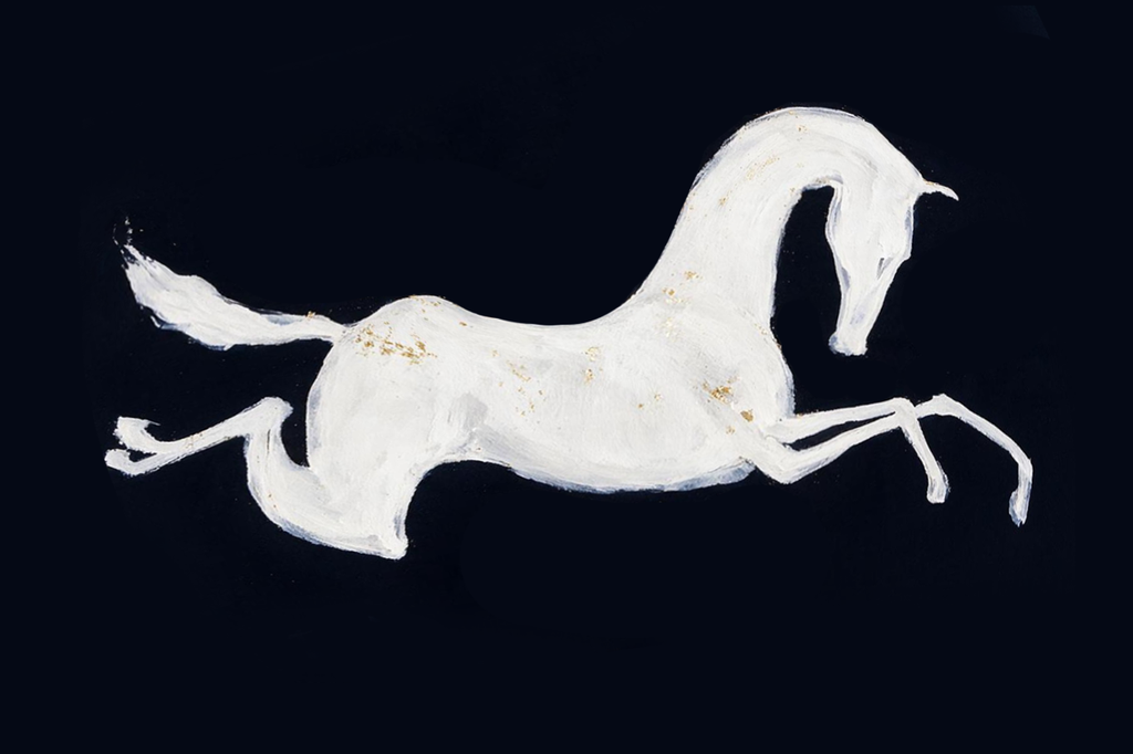 ARBYNART Americana Art | White Horse as a Silhouette