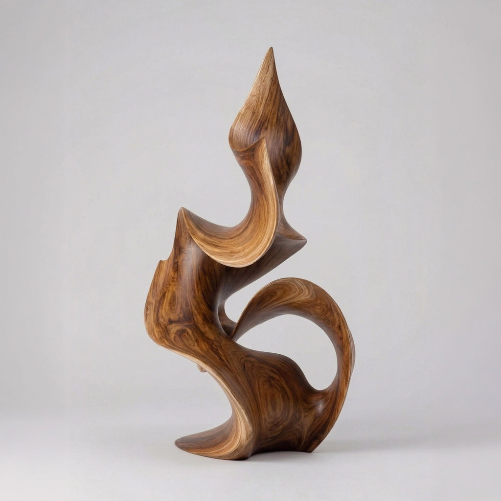Blaze Swirl — abstract wood sculpture