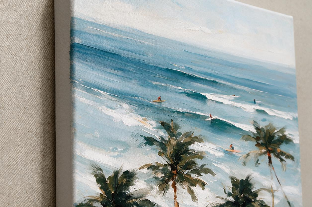 ARBYNART Impressionist Art | Looking Past Palms at the Surf