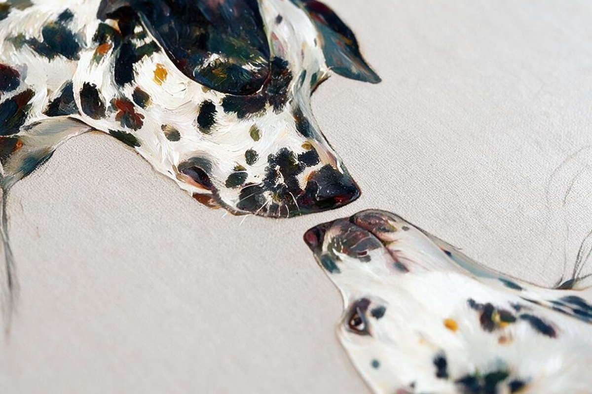 ARBYNART Impressionist Art | Two Dalmatians Facing Each Other