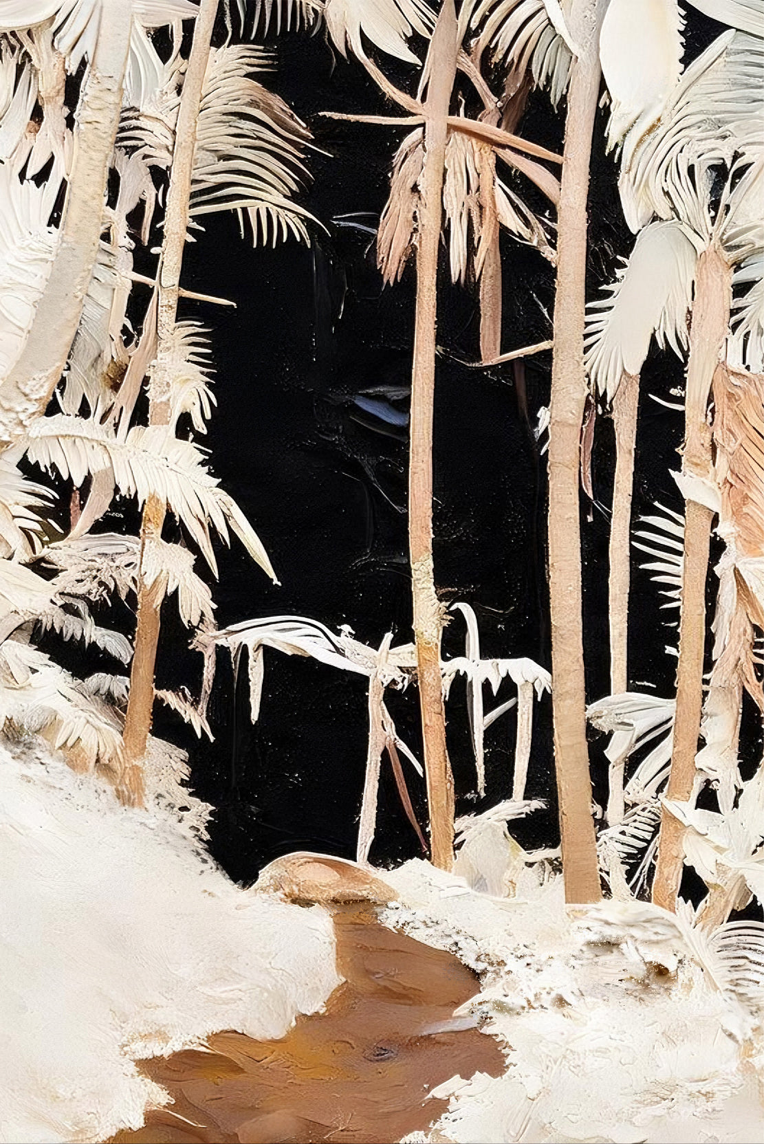 ARBYNART Abstract Art | A Symphony of Ivory Palms