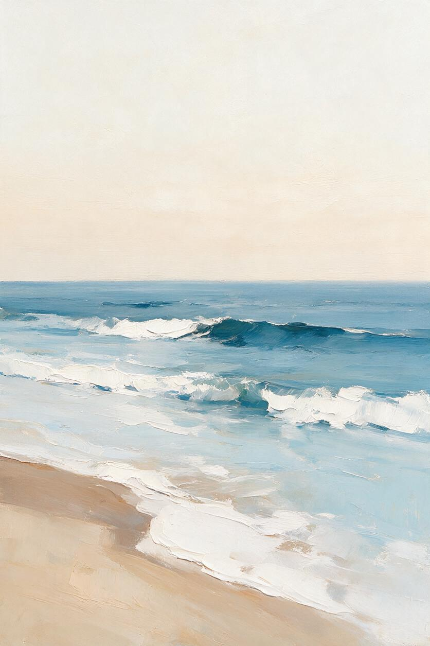 ARBYNART Impressionist Art | Soft Surf Meeting the Sand
