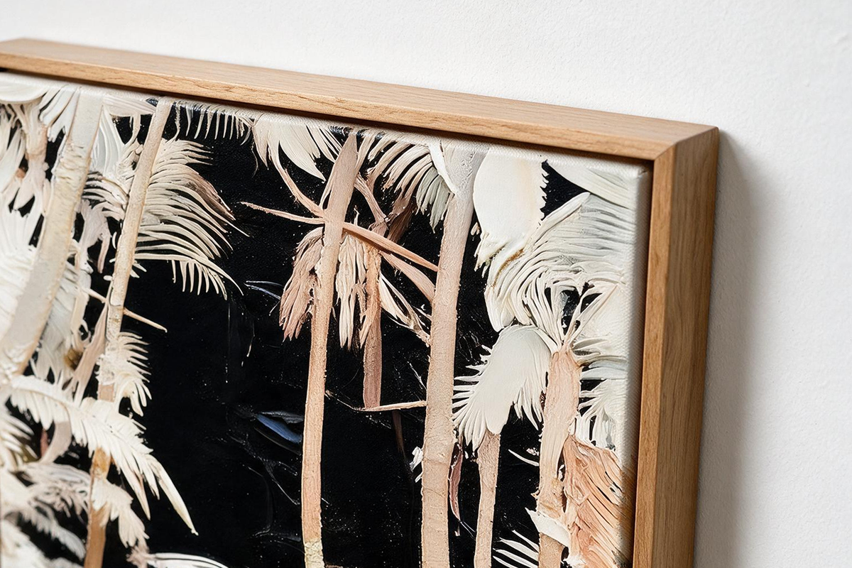 ARBYNART Abstract Art | A Symphony of Ivory Palms