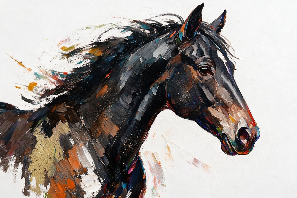 ARBYNART Americana Art | Windswept Midnight Horse