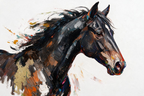 ARBYNART Americana Art | Windswept Midnight Horse