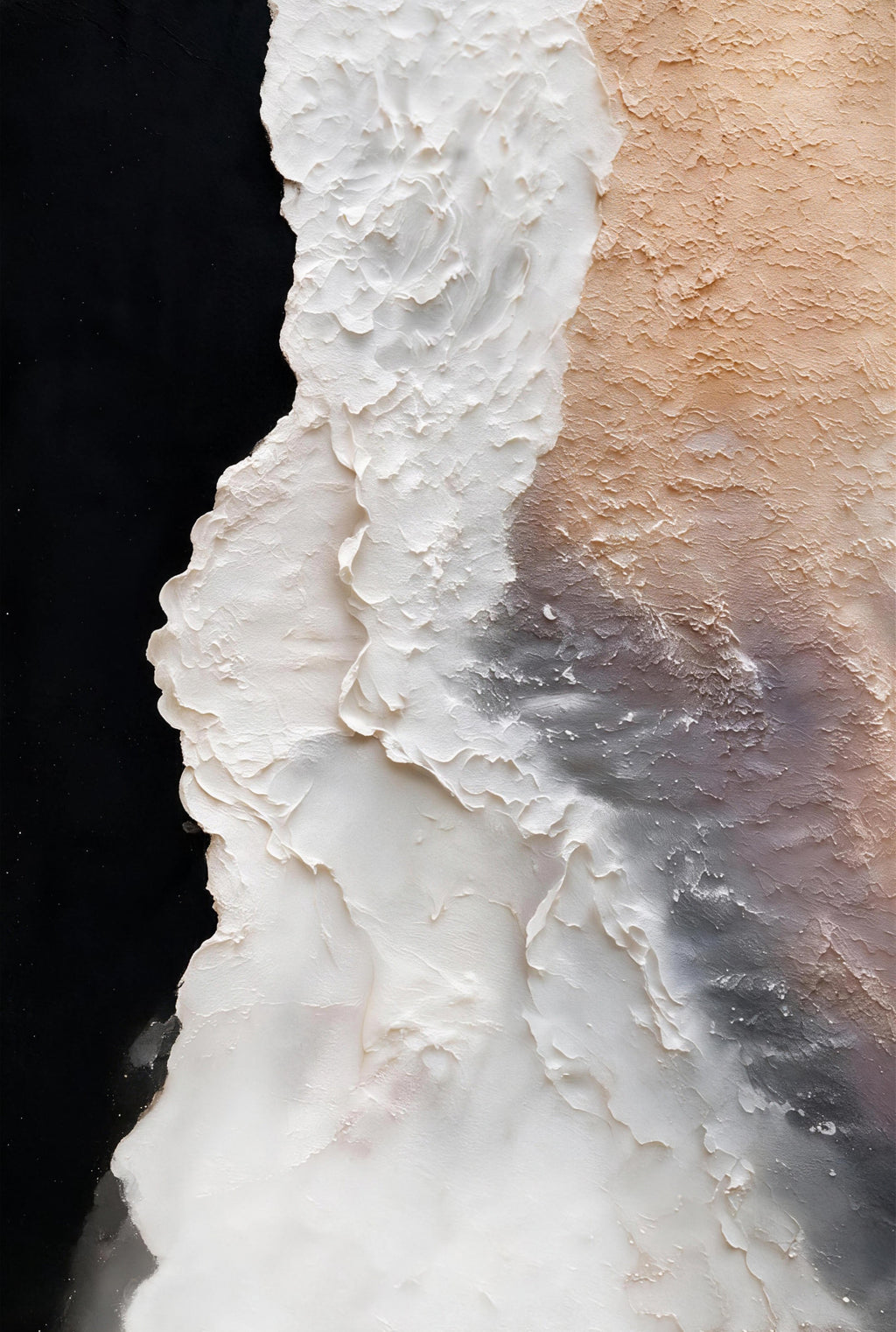 ARBYNART Abstract Art | Ivory Tides on Obsidian Shores