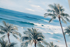 ARBYNART Impressionist Art | Tall Palm beside Blue Surf
