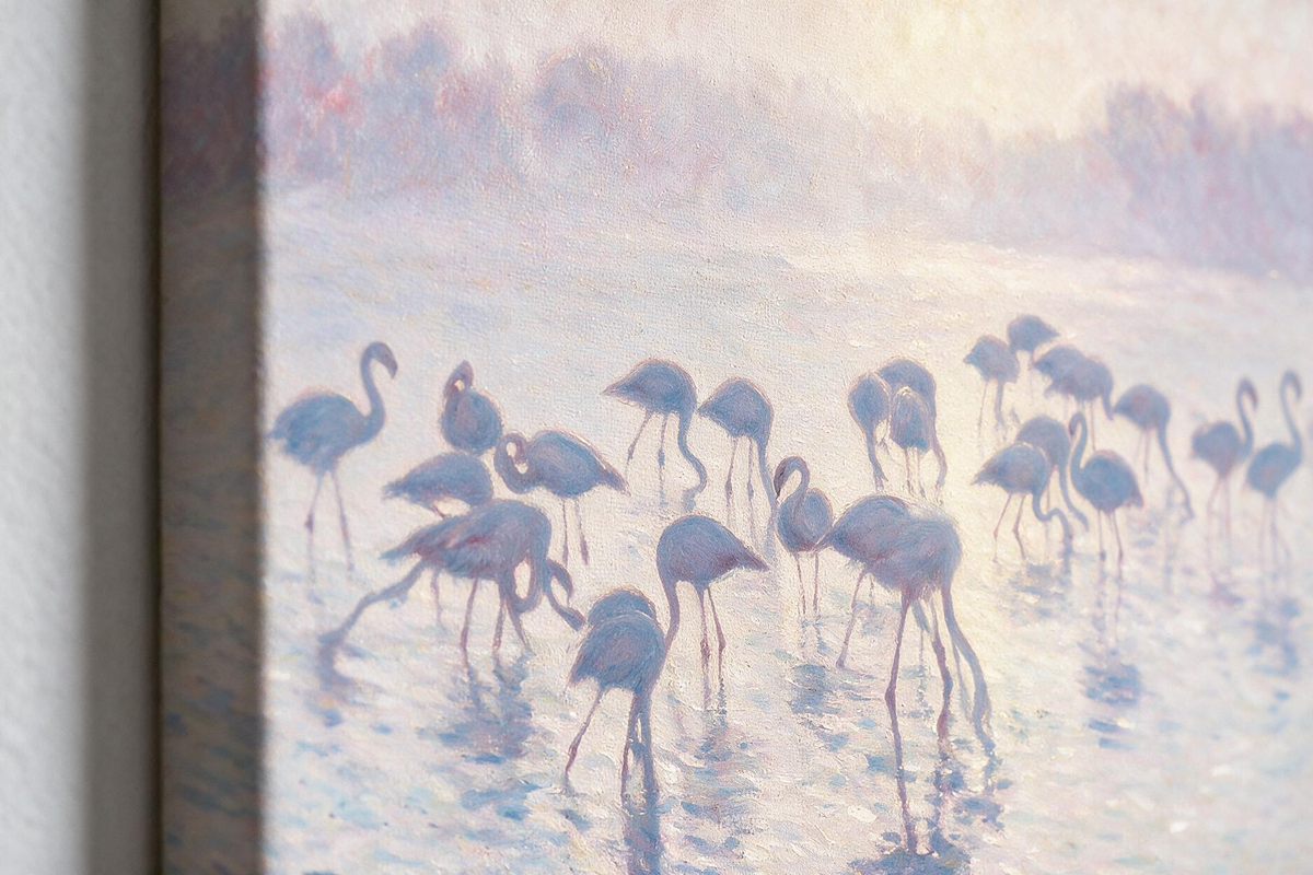 ARBYNART Abstract Art | Flamingos in the Morning Haze