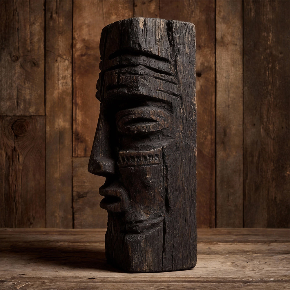 ARBYNART Ancient Totem Face Sculpture