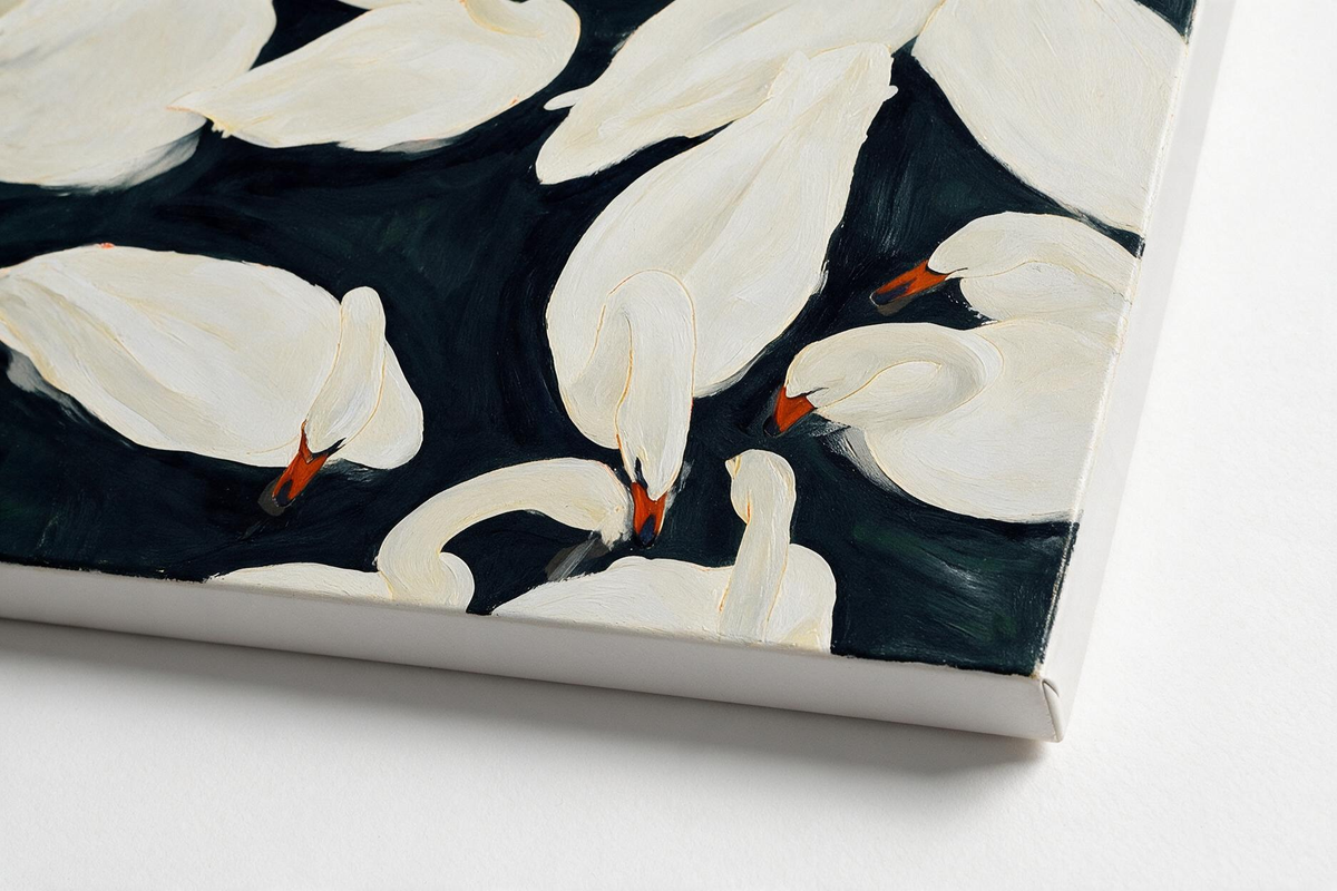 ARBYNART Abstract Art | Ivory Grace on Midnight Waters