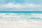 ARBYNART Impressionist Art | Turquoise Surf under White Clouds