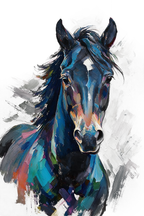 ARBYNART Americana Art | Blue Horse Facing Forward