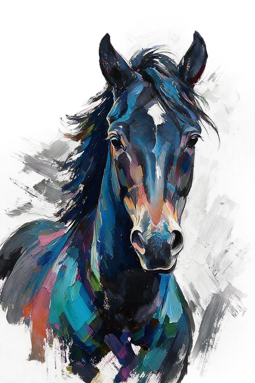 ARBYNART Americana Art | Blue Horse Facing Forward