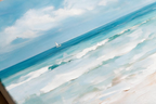 ARBYNART Impressionist Art | Turquoise Surf under White Clouds