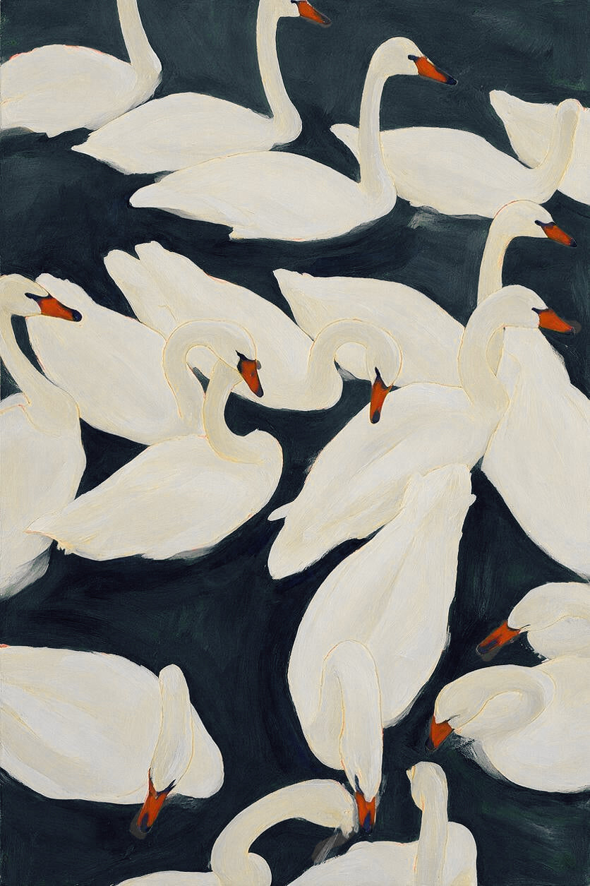 ARBYNART Abstract Art | Ivory Grace on Midnight Waters