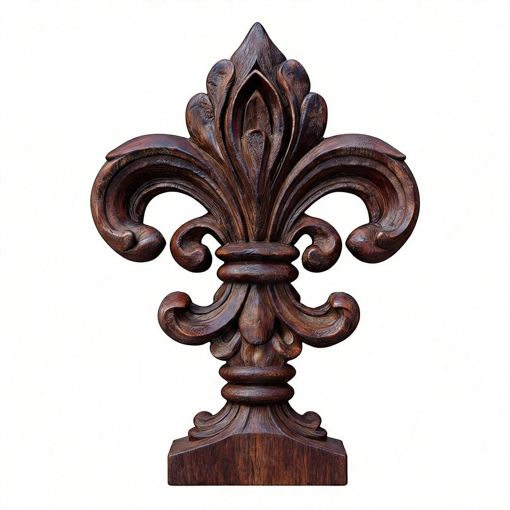 Iris Emblem — botanical wood sculpture