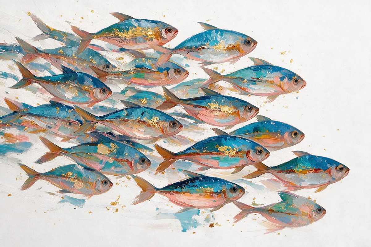 ARBYNART Abstract Art | A Symphony of Gilded Shoals