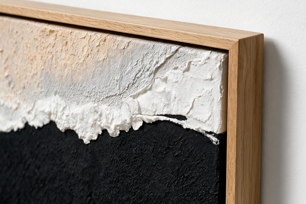 ARBYNART Abstract Art | Ivory Waves on Midnight Sands