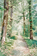 ARBYNART Impressionist Art | Emerald Woodland Path
