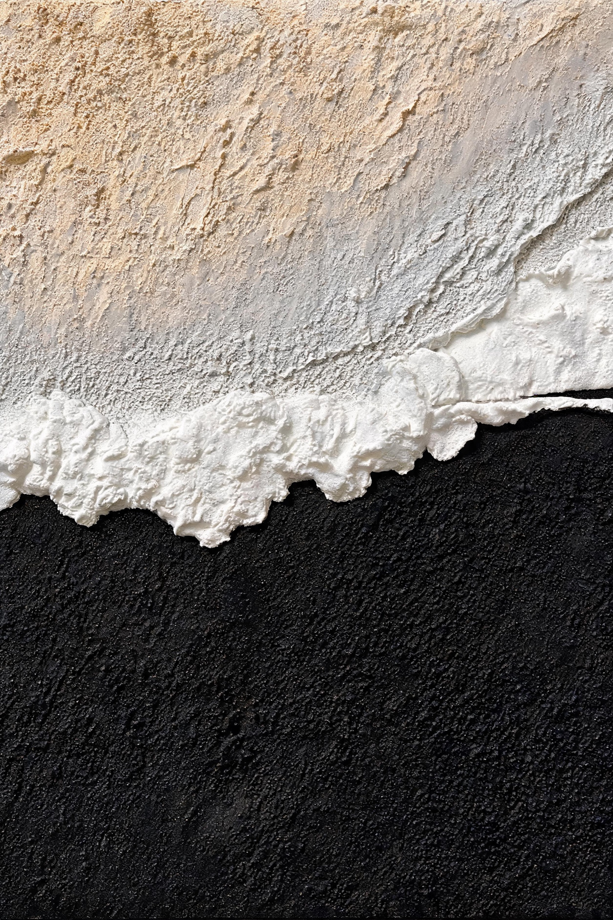 ARBYNART Abstract Art | Ivory Waves on Midnight Sands