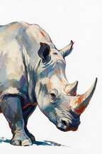 ARBYNART Impressionist Art | Rhino Lowering Its Head