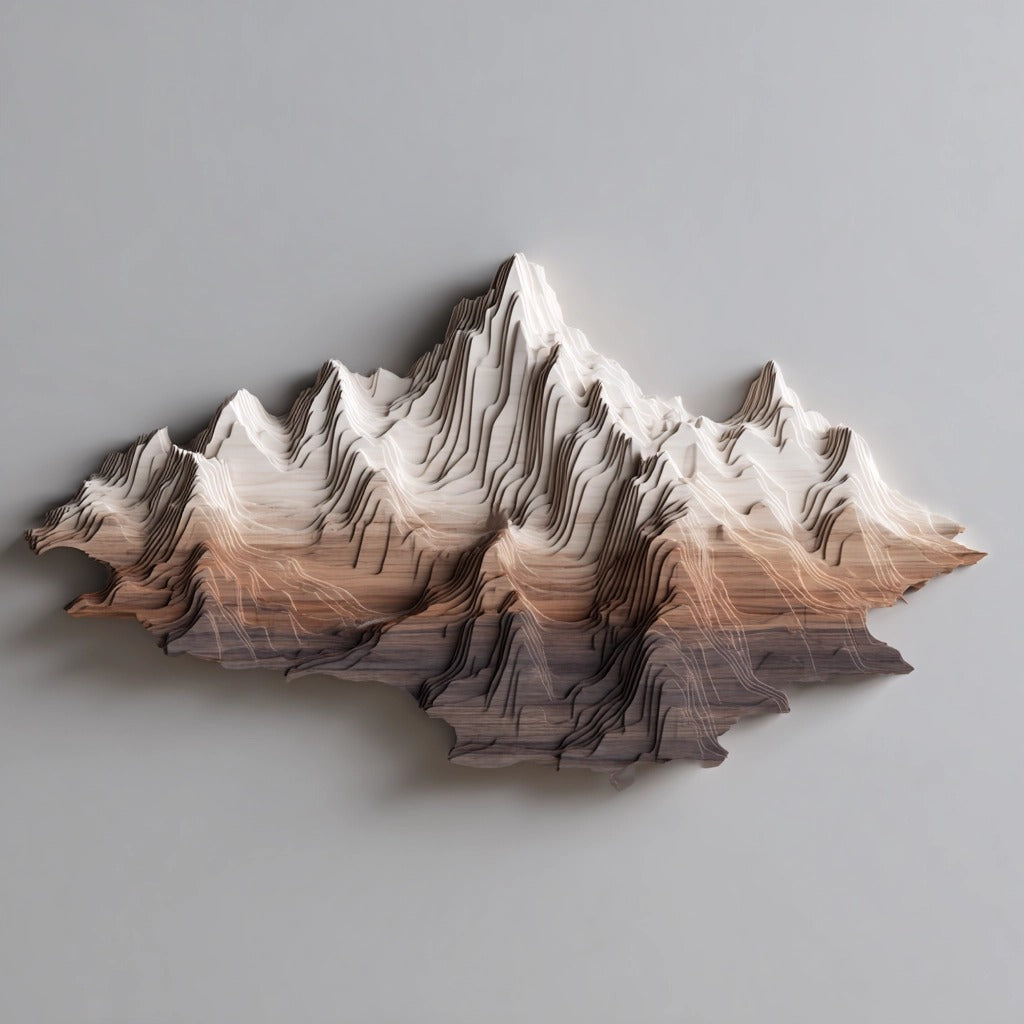 Himalayan Strata — abstract wood wall sculpture