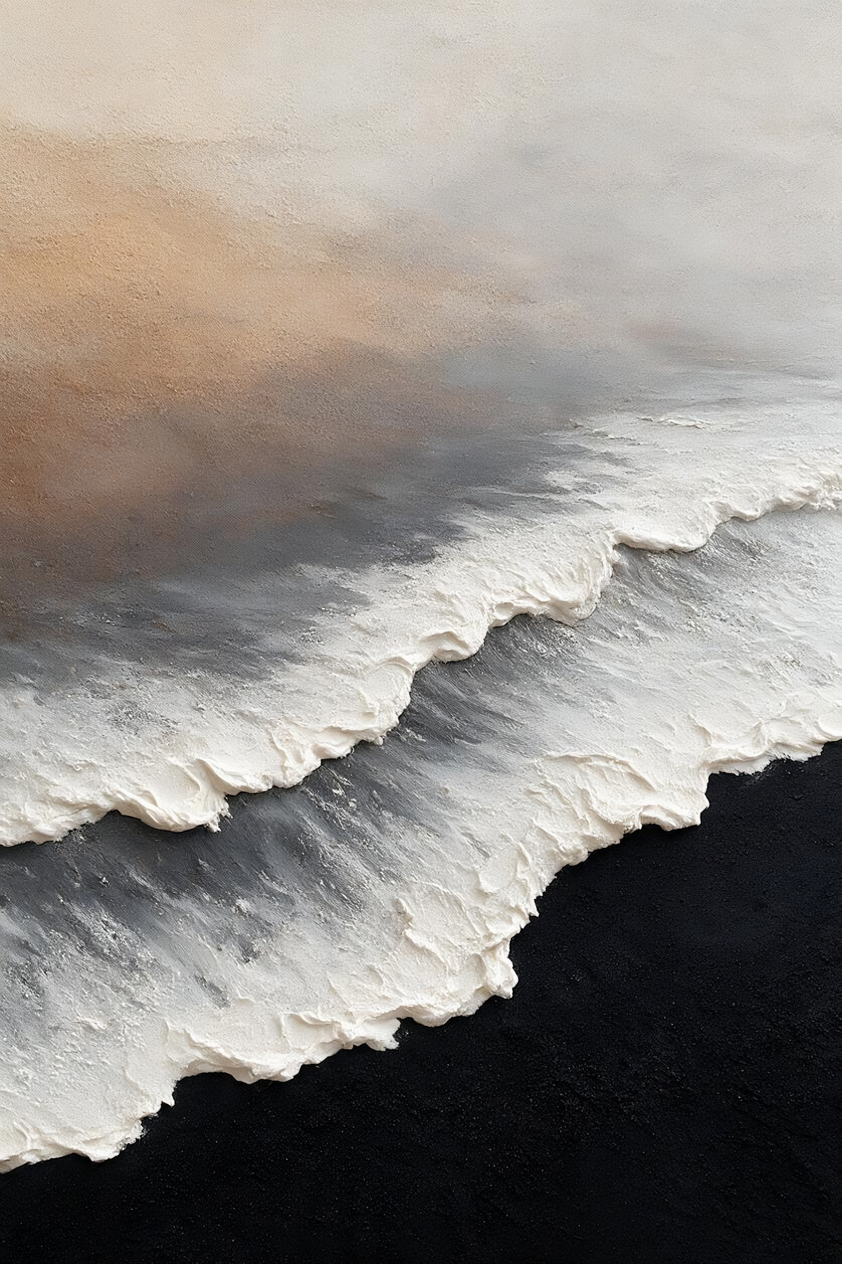 ARBYNART Abstract Art | Twilight Waves on Obsidian Sands