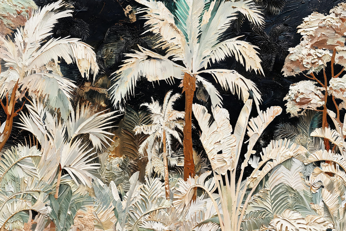 ARBYNART Abstract Art | Gilded Daydream of Pale Palms
