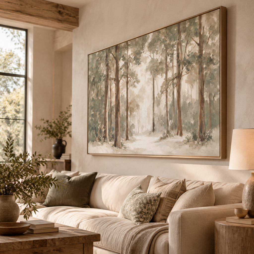 ARBYNART Impressionist Art | Warm Mist through the Trees