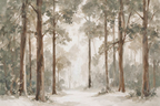 ARBYNART Impressionist Art | Warm Mist through the Trees