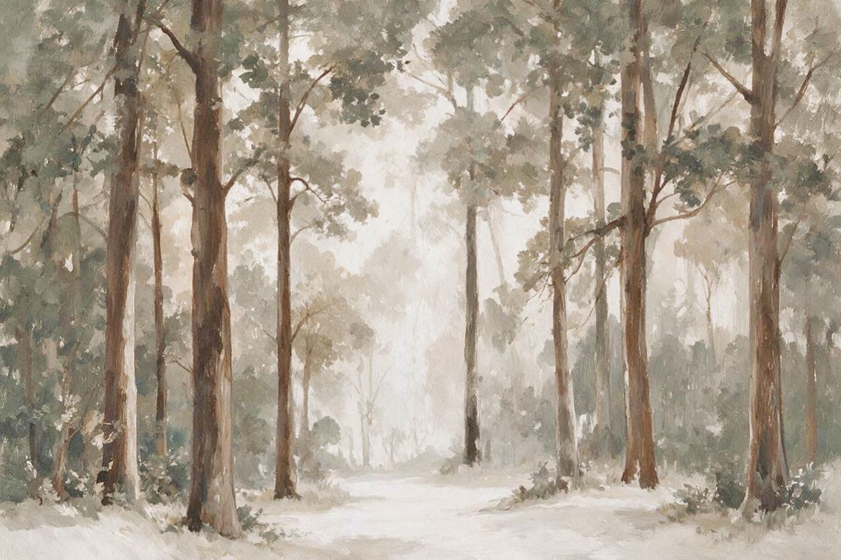 ARBYNART Impressionist Art | Warm Mist through the Trees