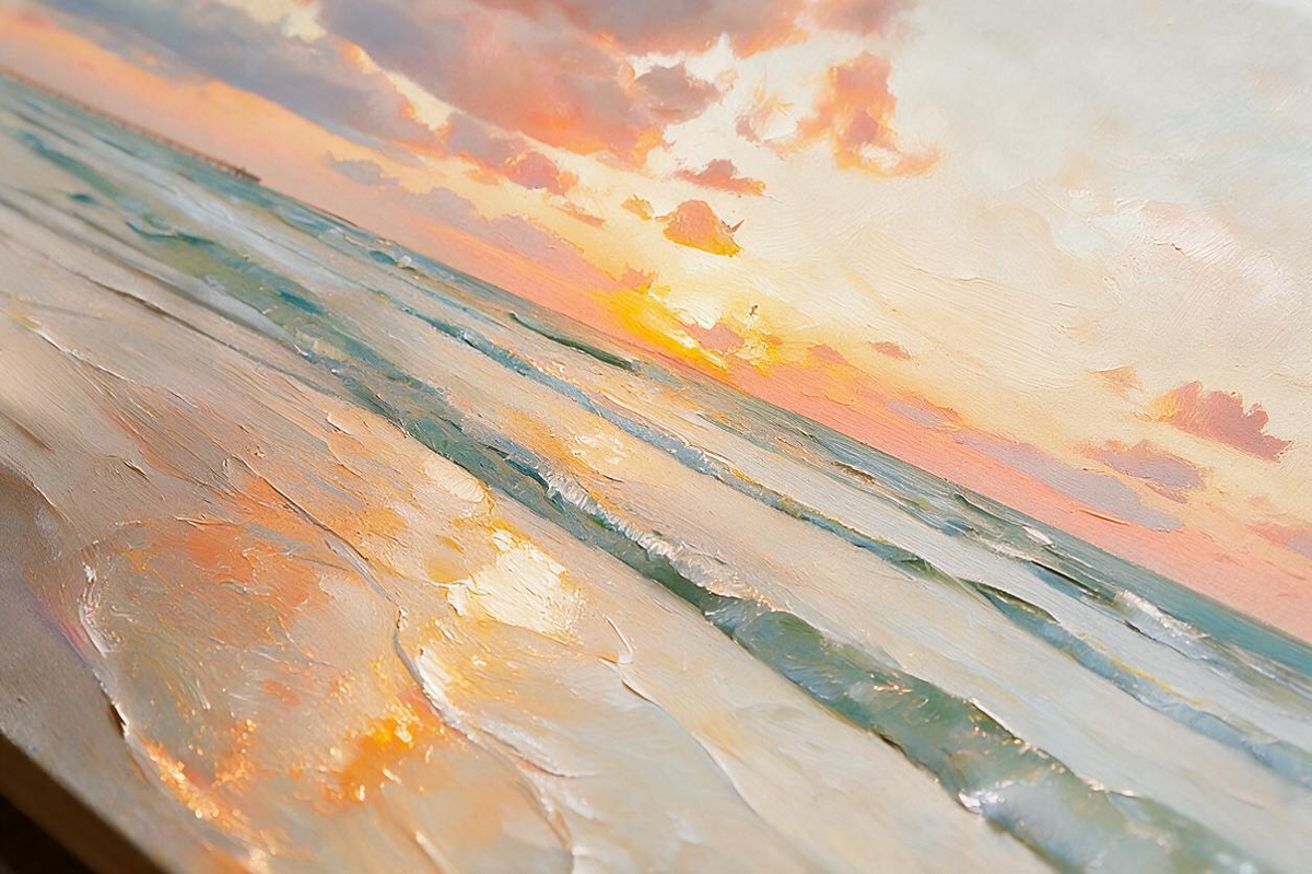 ARBYNART Impressionist Art | Pink Sunset over the Tide