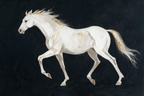 ARBYNART Americana Art | White Horse on Black Ground