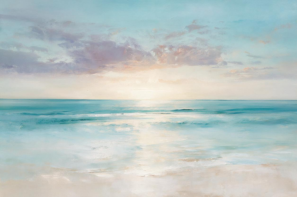 ARBYNART Impressionist Art | Soft Light on Calm Turquoise Water