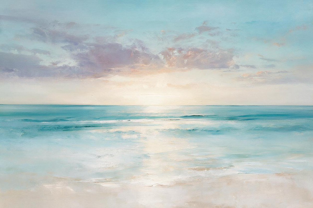 ARBYNART Impressionist Art | Soft Light on Calm Turquoise Water