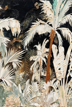 ARBYNART Abstract Art | Crimson Trunk in Ivory Fronds