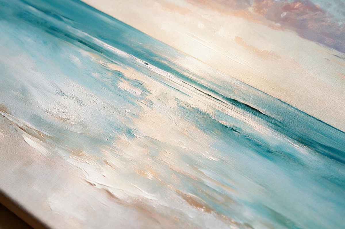 ARBYNART Impressionist Art | Soft Light on Calm Turquoise Water