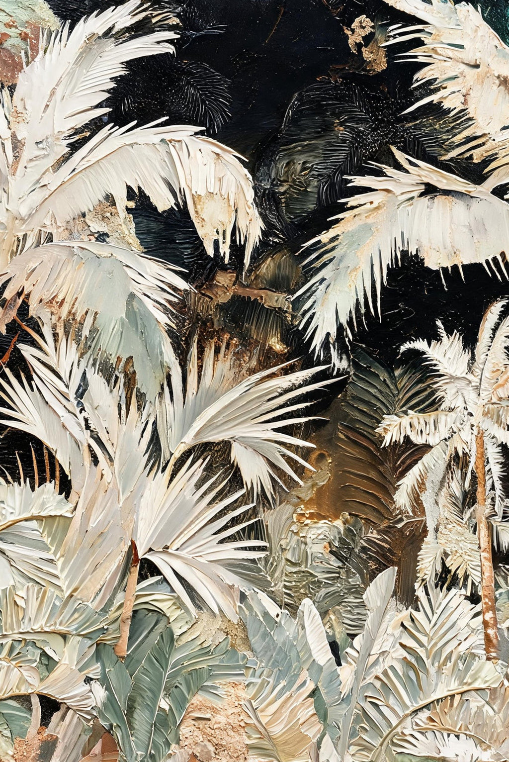 ARBYNART Abstract Art | Mint and Ivory Jungle Depths
