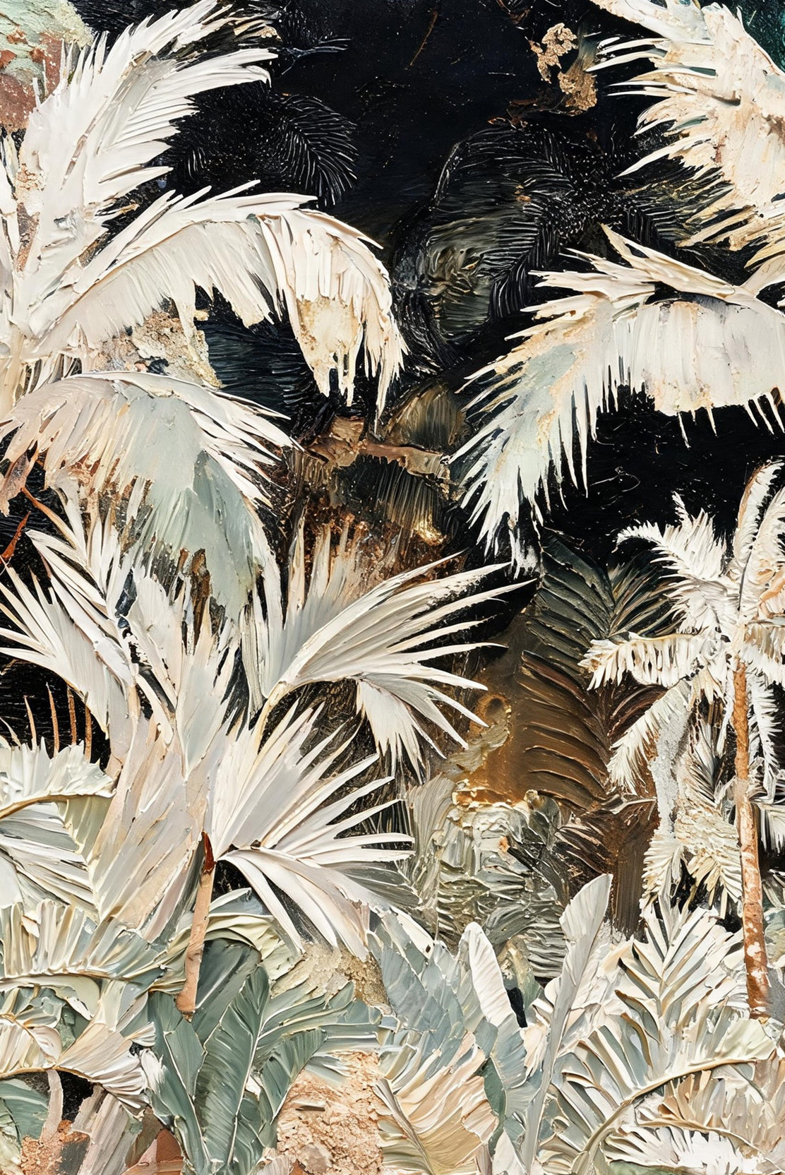 ARBYNART Abstract Art | Mint and Ivory Jungle Depths