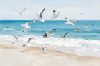 ARBYNART Impressionist Art | Flock of Gulls above the Surf