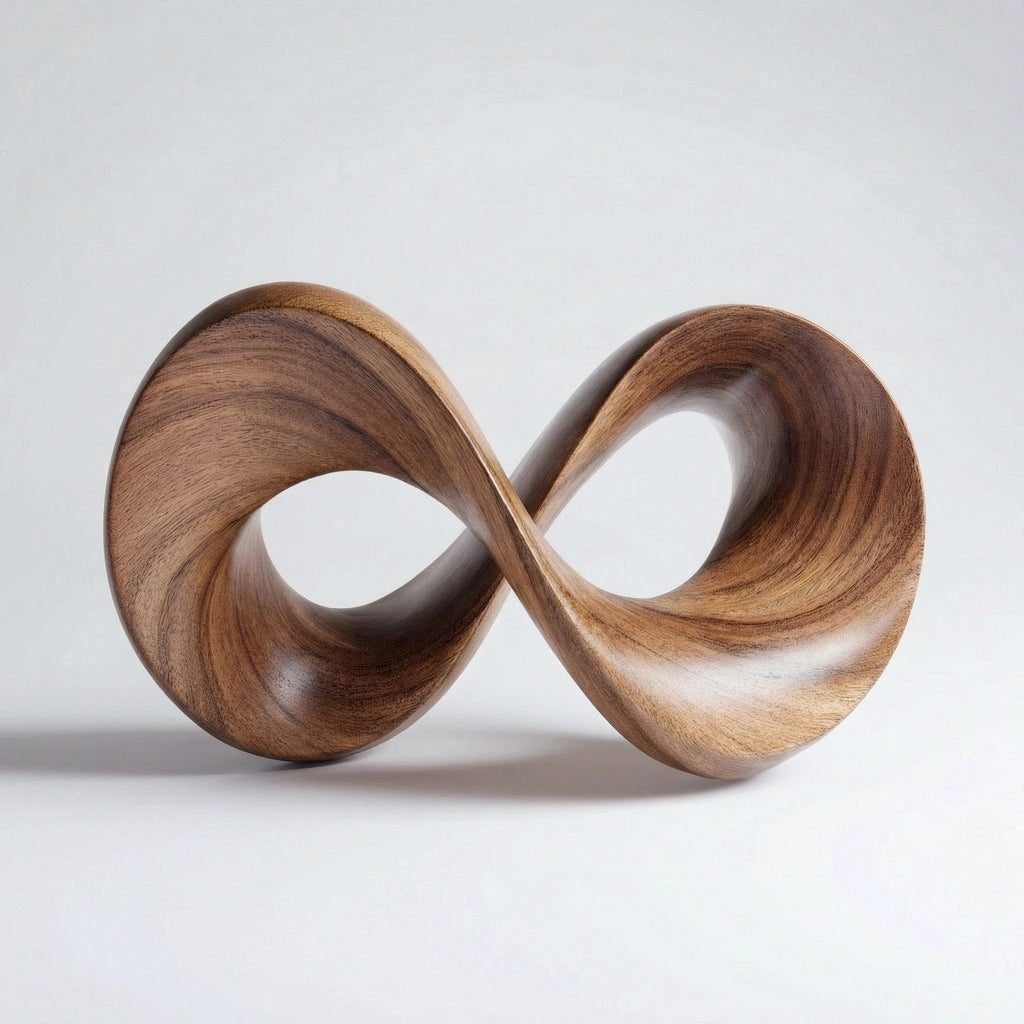 Infinity Loop — abstract wood sculpture
