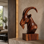 ARBYNART Alpine Ibex Bust Sculpture
