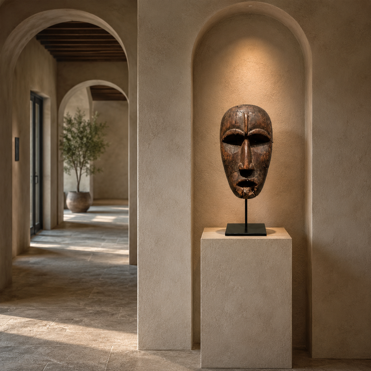 ARBYNART Ancient Ritual Mask Sculpture