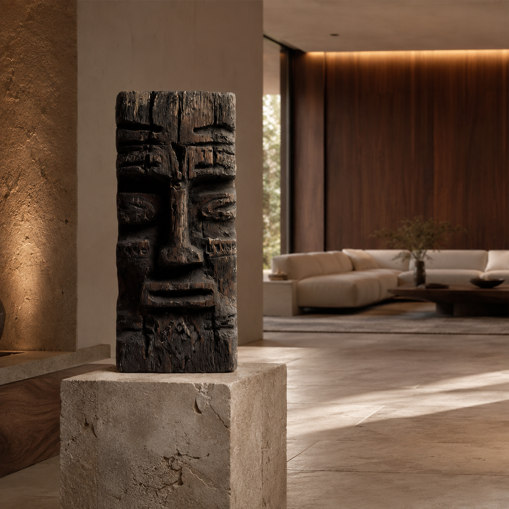 ARBYNART Ancient Totem Face Sculpture
